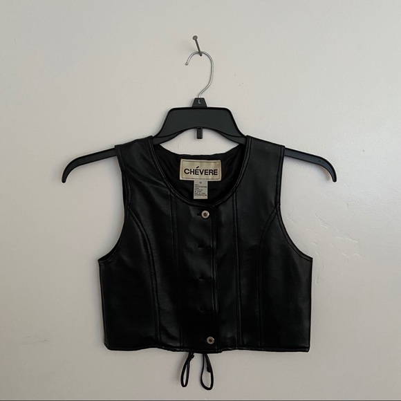 Black faux leather vest - Picture 1 of 4